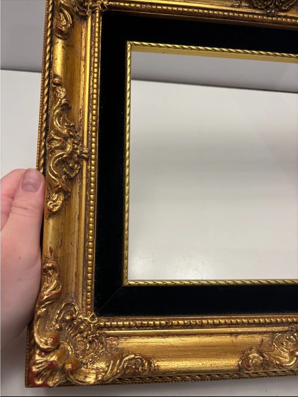 Vintage wooden gold tone picture *glass in included just not shown in the photos
